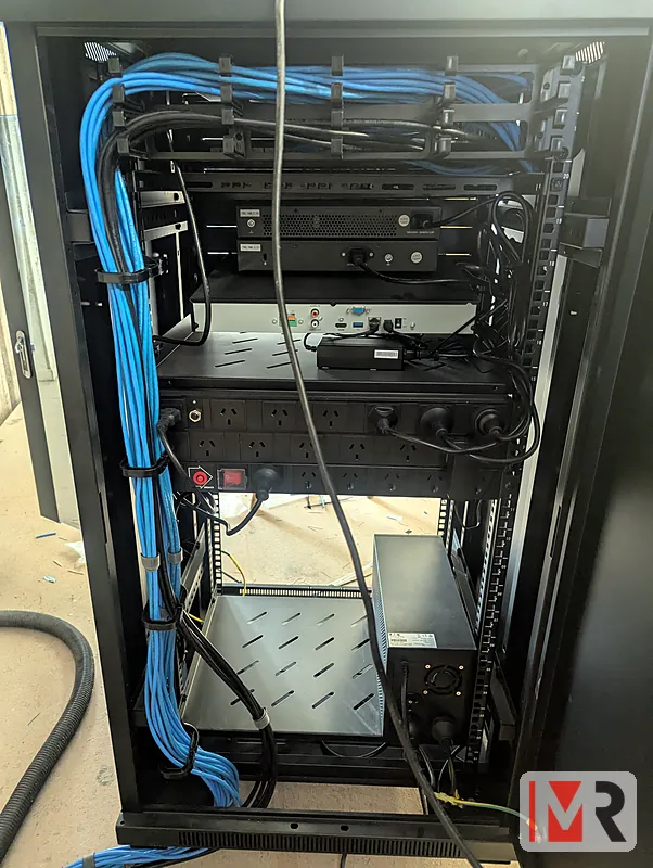 Network and server rack with structured cabling
